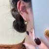 Maillard Pearl Champagne gold earrings, women's niche design sense S925 silver needle ear rings, 2024 new style ear buckles and earrings Specification image